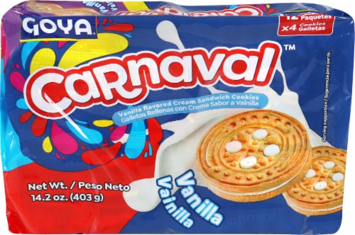 GOYA® Carnaval™ Vanilla Flavored Cream Sandwich Cookies Perspective: front