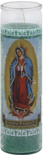 Our Lady of Guadalupe Candle Perspective: front
