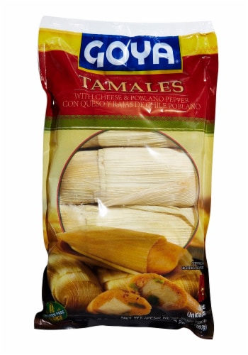 Goya Tamales with Cheese & Poblano Pepper Perspective: front