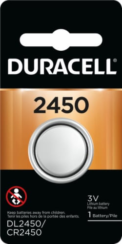 Duracell® 2450 Lithium Coin Cell Battery Perspective: front