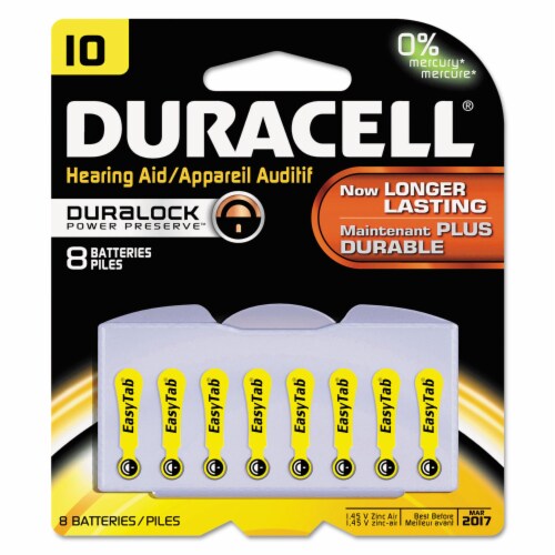 Duracell Zinc Air Zero Mercury Specialty Batteries 10 Perspective: front