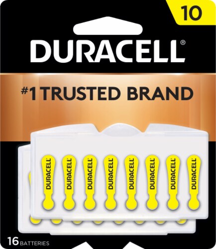 Duracell® Size 10 Hearing Aid Batteries Perspective: front