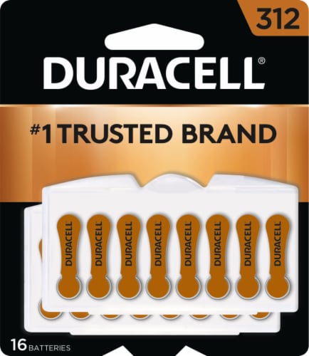 Duracell® Size 312 Hearing Aid Batteries Perspective: front