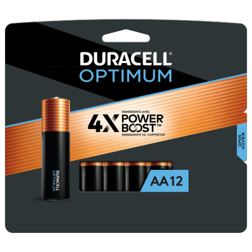Duracell® Optimum Alkaline AA Batteries Perspective: front