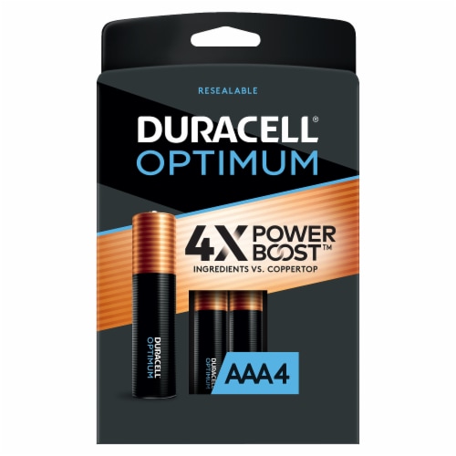 Optimum Alkaline AAA Batteries, 4/Pack