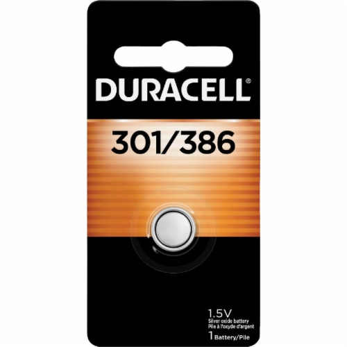 Duracell® 301/386 Silver Oxide Specialty Battery Perspective: front