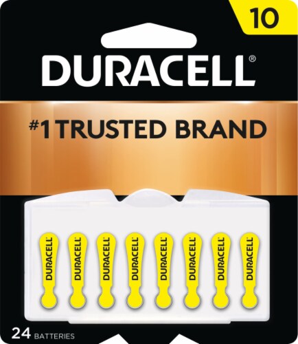 Duracell® Size 10 Hearing Aid Batteries Perspective: front