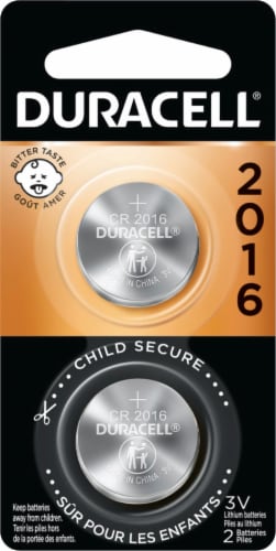 Duracell® CR2016 Lithium Batteries Perspective: front