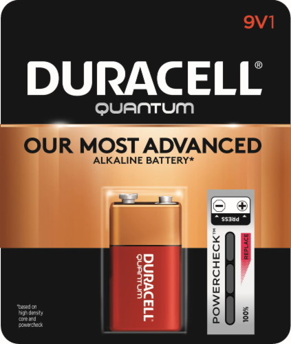 Duracell Quantum 9-Volt Alkaline Battery Perspective: front