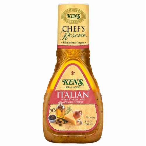 Ken's® Steak House Italian With Garlic and Asiago Cheese Dressing Perspective: front