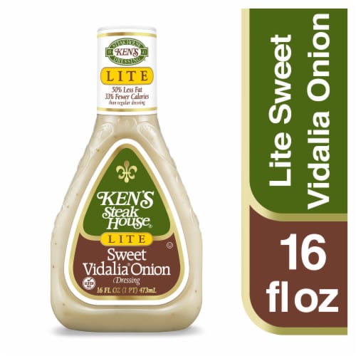 Ken's Steak House Lite Sweet Vidalia Onion Salad Dressing Perspective: front
