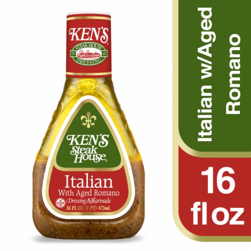 Ken's Steak House Italian with Aged Romano Salad Dressing & Marinade Perspective: front