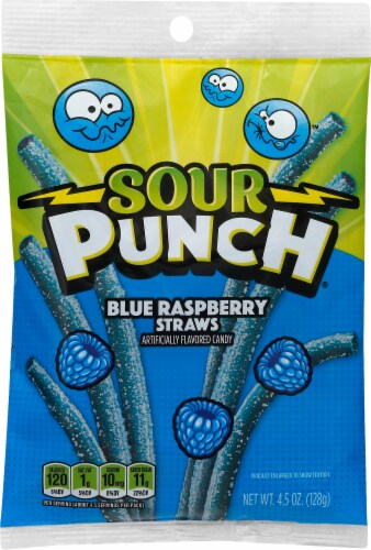 Sour Punch Blue Raspberry Straws Perspective: front