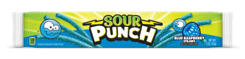 Sour Punch Blue Raspberry Straws Candy Perspective: front