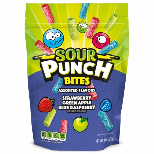 Sour Punch Share Size Assorted Flavors Candy Bites Perspective: front