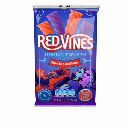 Red Vines Halloween Ghoulish Grape and Original Red Jumbo Twists Perspective: front