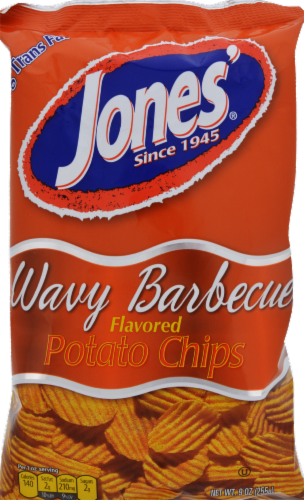 Jones Wavy Barbecue Potato Chips Perspective: front