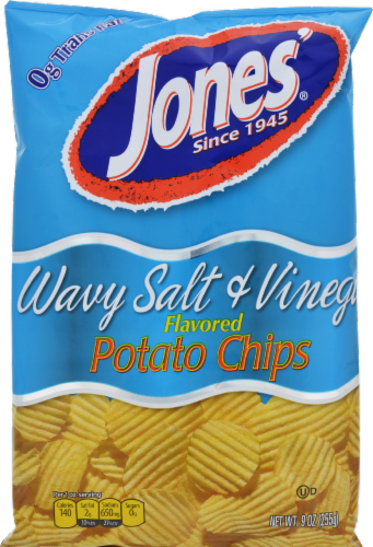 Jones Wavy Salt And Vinegar Potato Chips Perspective: front