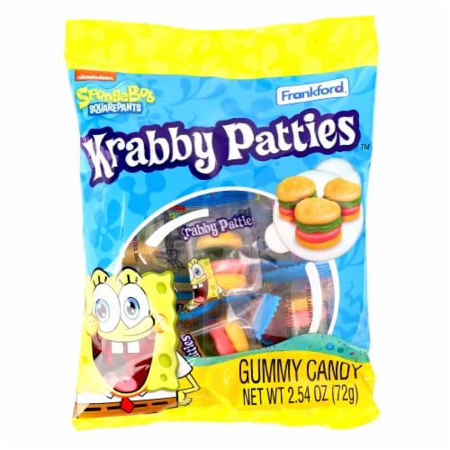 Frankford® Nickelodeon SpongeBob Krabby Patties™ Gummy Candy Bag Perspective: front