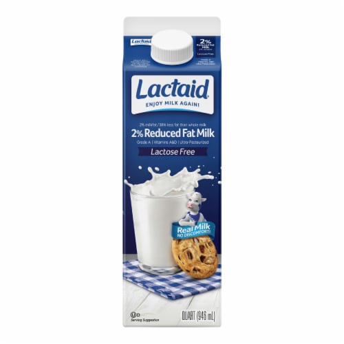 Lactaid® Lactose Free 2% Reduced Fat Milk Quart Perspective: front