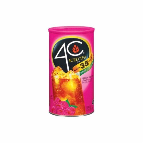 4C Raspberry Iced Tea Mix - makes 35 qt. Perspective: front