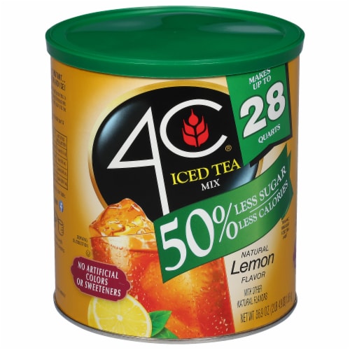4C® Reduced Sugar Lemon Iced Tea Mix Perspective: front