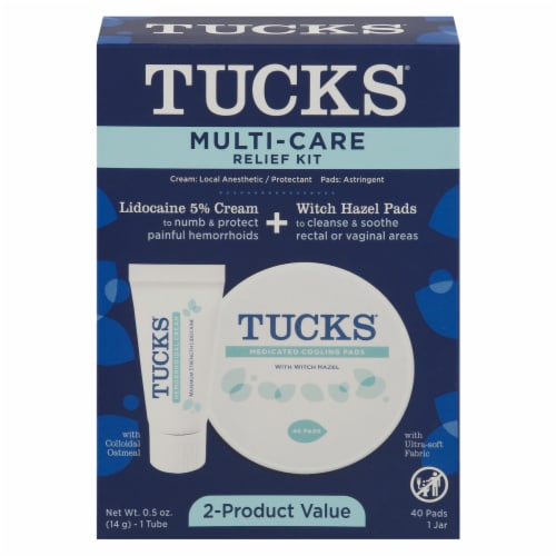 Tucks® Multi-Care Lidocaine Cream and Witch Hazel Pads Hemorrhoid Relief Kit Perspective: front