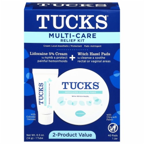 Tucks® Multi-Care Lidocaine Cream and Witch Hazel Pads Hemorrhoid Relief Kit Perspective: front