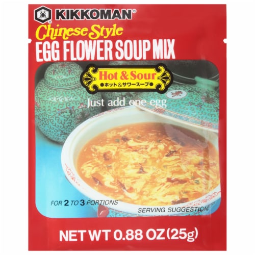 Kikkoman Chinese Style Hot & Sour Egg Flower Soup Mix Perspective: front