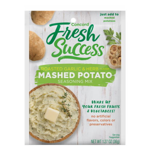 Concord Fresh Success Roasted Garlic & Herb Flavor Mashed Potato Seasoning Mix Perspective: front