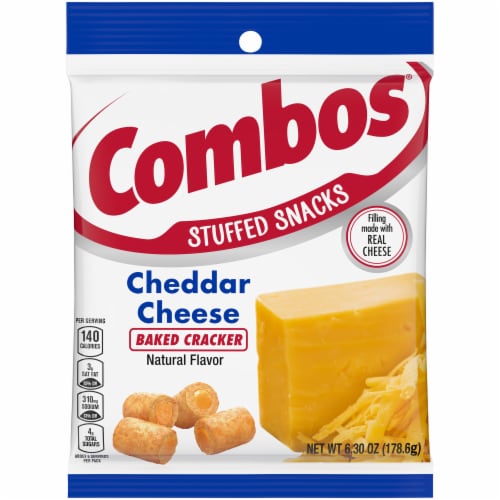 Combos Stuffed Snacks Cheddar Cheese Baked Cracker Snacks, 6.3 oz