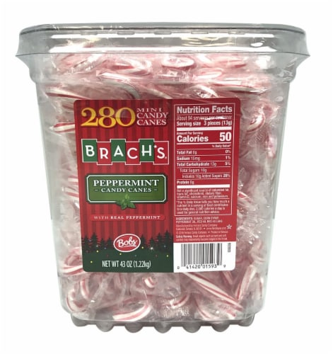 Bob's Brach's Mini Peppermint Candy Canes Perspective: front