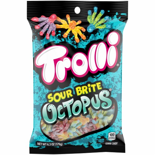 Trolli Sour Brite Octopus Gummi Candies Perspective: front