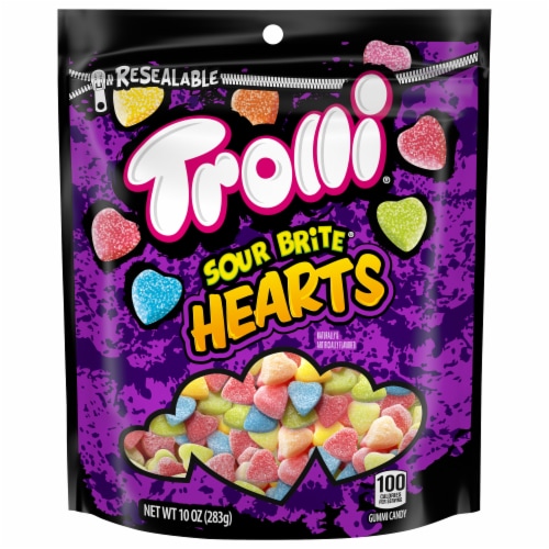 Trolli® Sour Brite® Hearts Valentine's Candy Bag Perspective: front