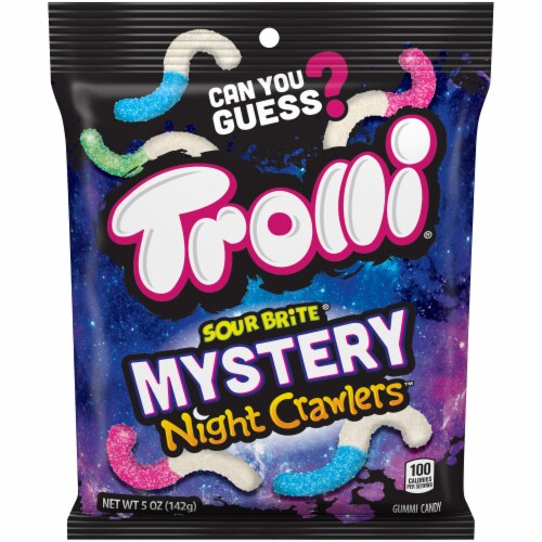Trolli Sour Brite Mystery Night Crawlers Gummy Candy Perspective: front