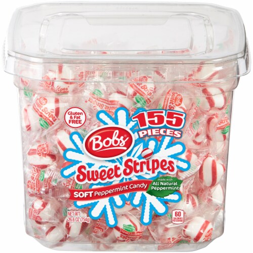 Bob's® Holiday Sweet Stripes Soft Peppermint Candy Perspective: front