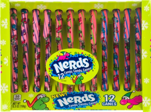 Nerds Tangy Holiday Candy Canes Perspective: front