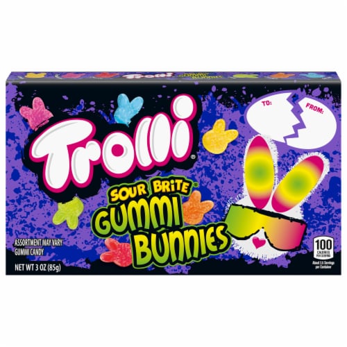 Trolli® Sour Bite® Gummi Bunnies Easter Candy Perspective: front