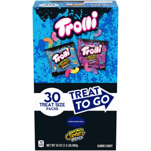 Trolli Sour Brite Crawlers - Assorted - 30 pk Perspective: front