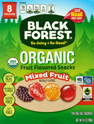 Black Forest Organic Mixed Fruit Flavored Snacks 8 Count Perspective: front
