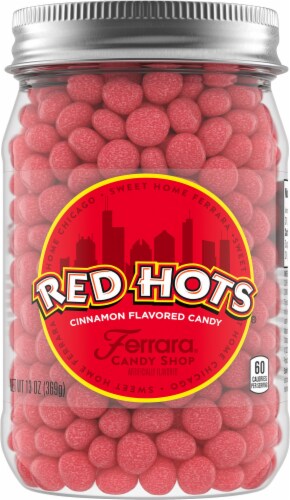 Red Hots® Cinnamon Flavored Candy Jar Perspective: front