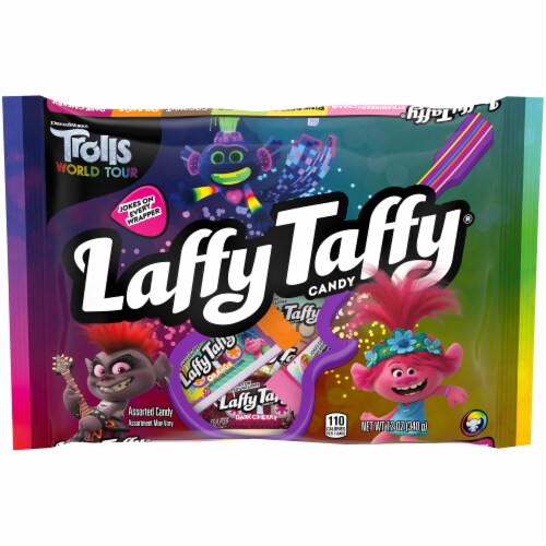 Laffy Taffy Trolls World Tour Assorted Candy Perspective: front