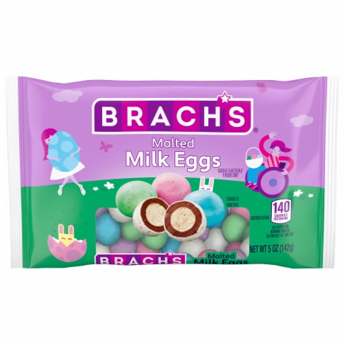 Brach's® Pastel Malted Milk Eggs Chocolate Candy Bag Perspective: front