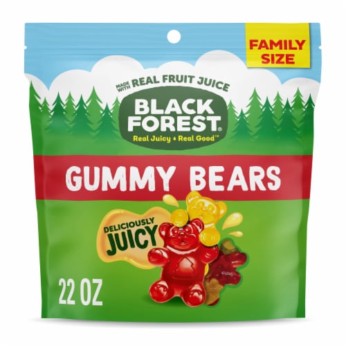 Black Forest Gummy Fruit Flavor Bears Resealable Bag Perspective: front