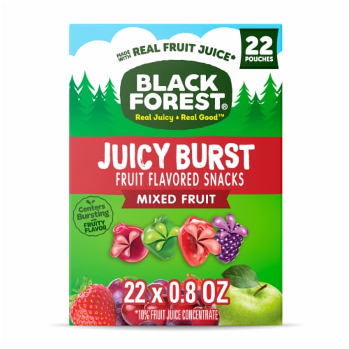 Black Forest Juicy Burst Mixed Fruit Flavored Snacks Perspective: front