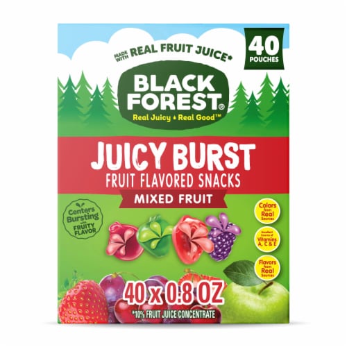 Black Forest Juicy Burst Mixed Fruit Flavored Snacks Perspective: front