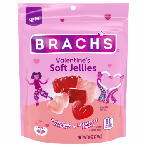 Brach's Valentine's Soft Jellies Candy Stand Up Bag Perspective: front