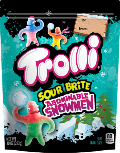 Trolli® Gummy Abominable Snowmen Holiday Candy Bag Perspective: front
