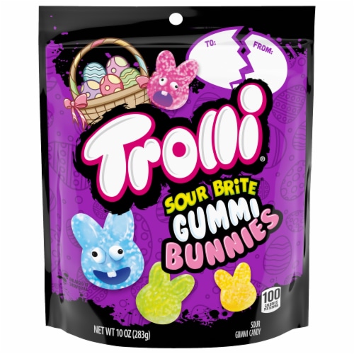 Trolli® Sour Brite® Gummi Bunnies Candy Bag Perspective: front