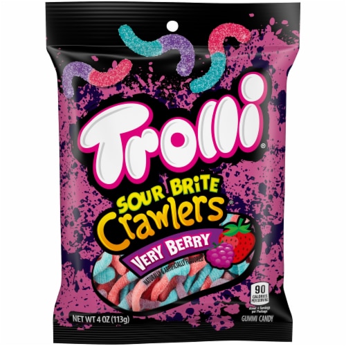 Trolli Very Berry Sour Brite Crawlers Gummi Candy Perspective: front